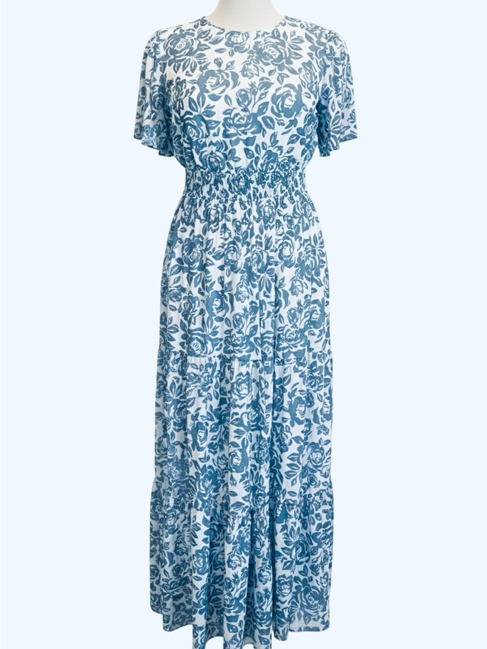 Light Blue Floral Maxi Dress - Women's - Picture 2 of 9